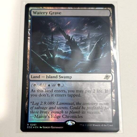 WATERY GRAVE LAND FOIL Edge of Eternities Pack Fresh Mint MTG - Picture 3 of 3